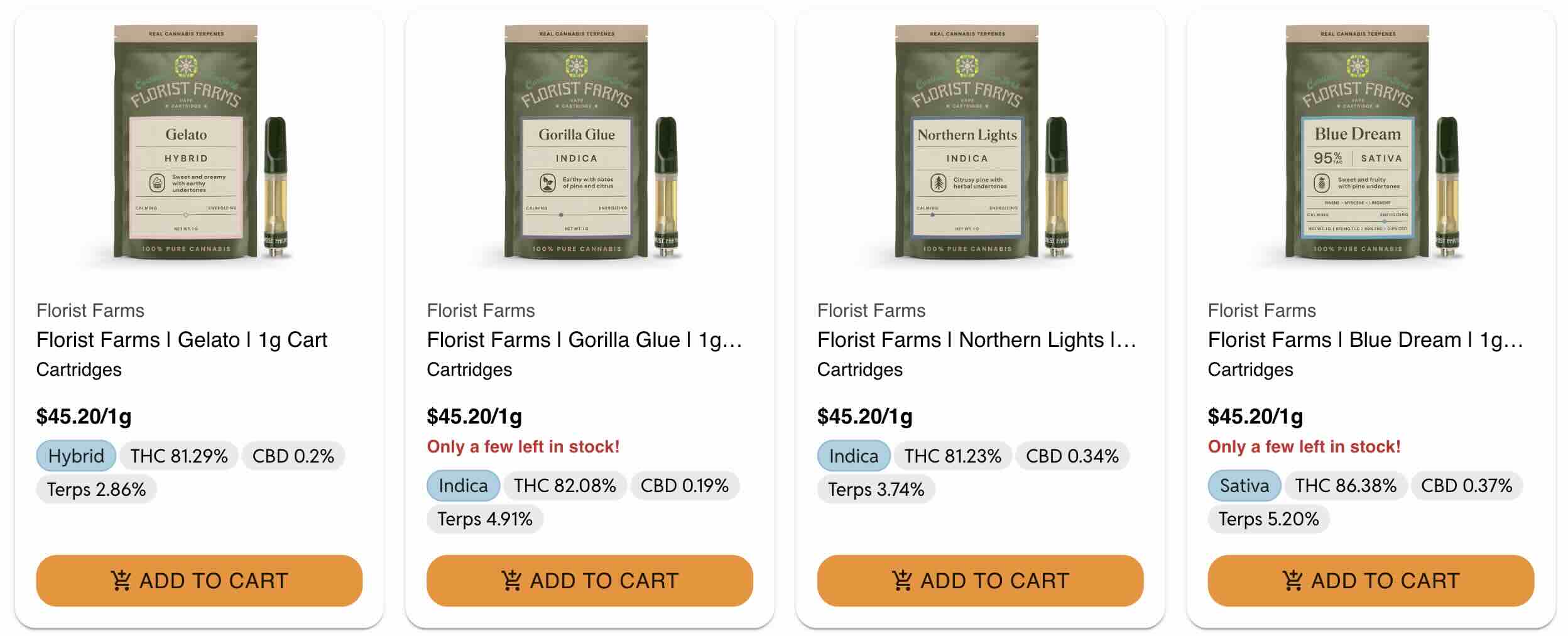 Florisst farms vape catridges on the stoops nyc online menu